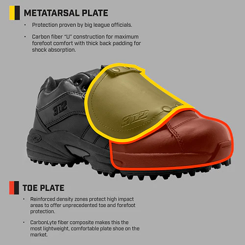 3n2 Reaction Pro Plate Umpire Shoe Lo Cut Patent Leather - D Width - Image 9