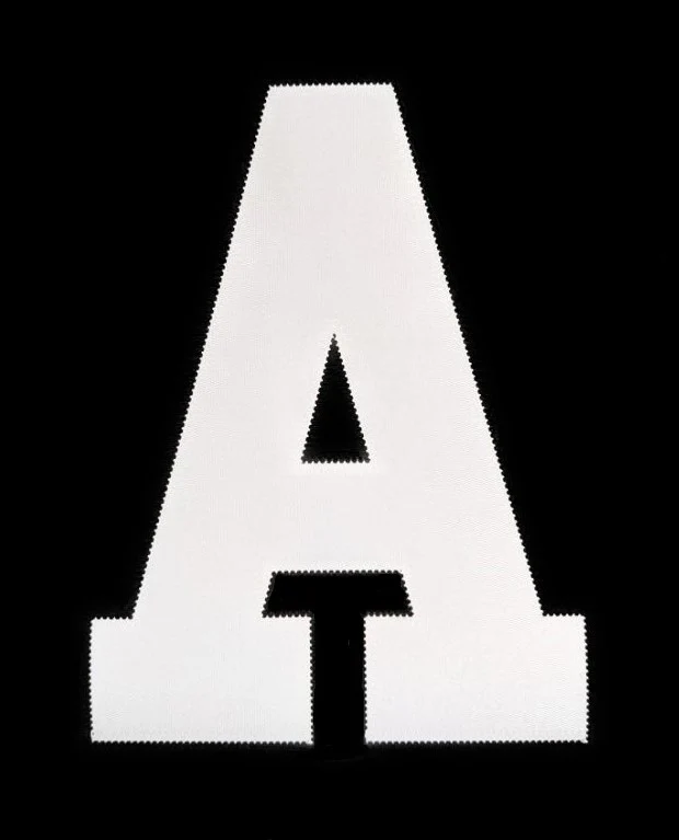 8" Position Letter Applied to Black Placard - Sold Unapplied to Shirt or Jacket