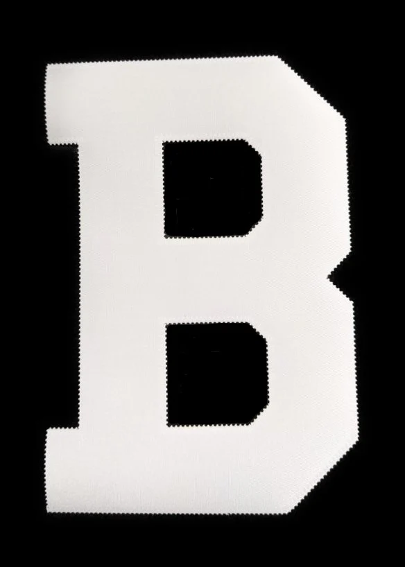 8" Position Letter Applied to Black Placard - Sold Unapplied to Shirt or Jacket - Image 2