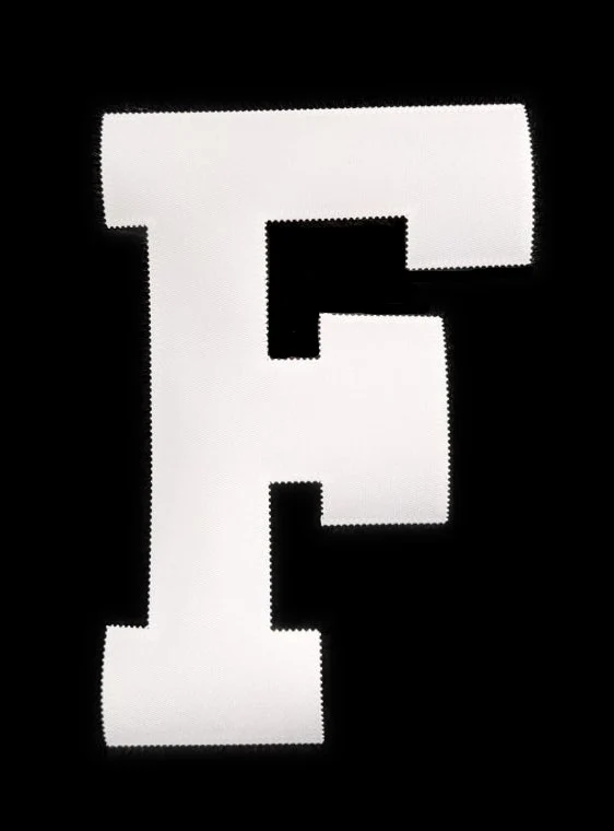 8" Position Letter Applied to Black Placard - Sold Unapplied to Shirt or Jacket - Image 4