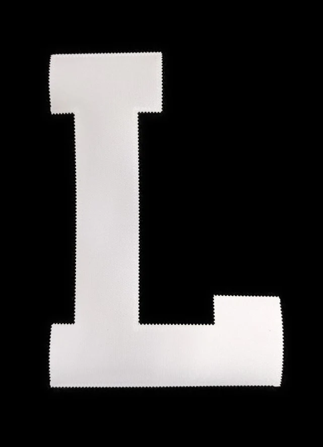 8" Position Letter Applied to Black Placard - Sold Unapplied to Shirt or Jacket - Image 6
