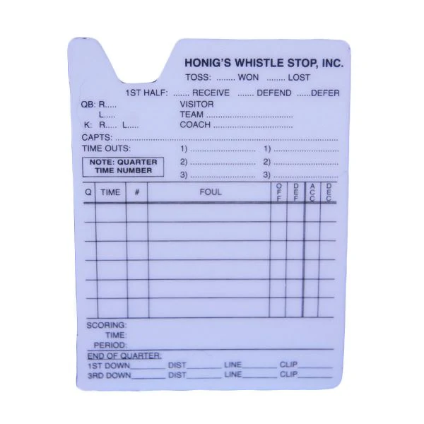 Honig's Football Information Pack w/ Plastic Card and Bullet Pencil - Image 3