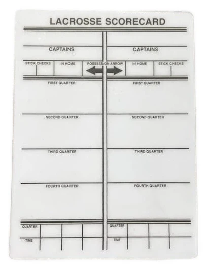 Honig's Lacrosse Rewritable Plastic Information Scorecard - Image 2