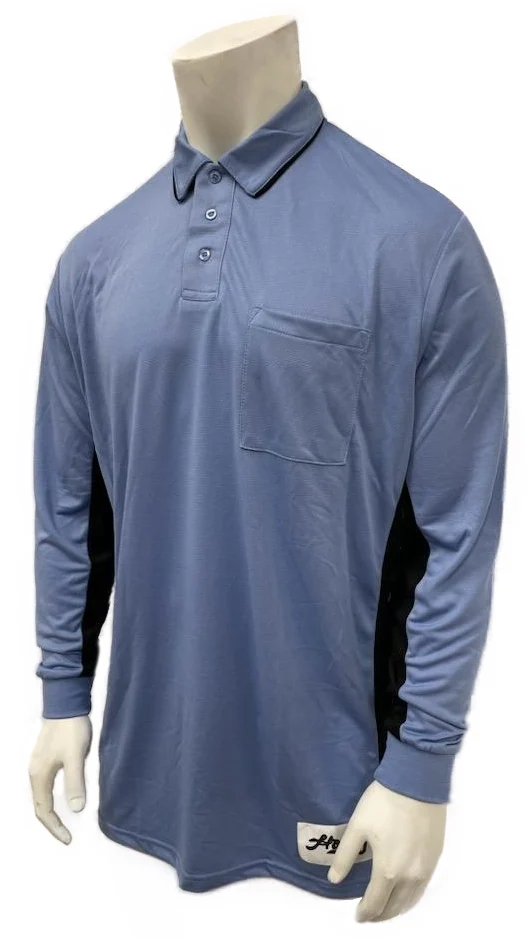 BASL - Long Sleeve MLB Replica Side Panel Shirt - Black Or Polo Blue - Image 3
