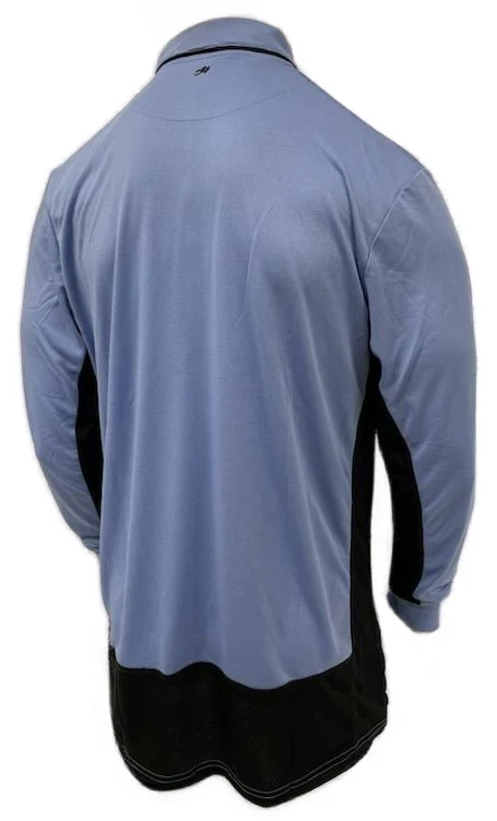 BASL - Long Sleeve MLB Replica Side Panel Shirt - Black Or Polo Blue - Image 4