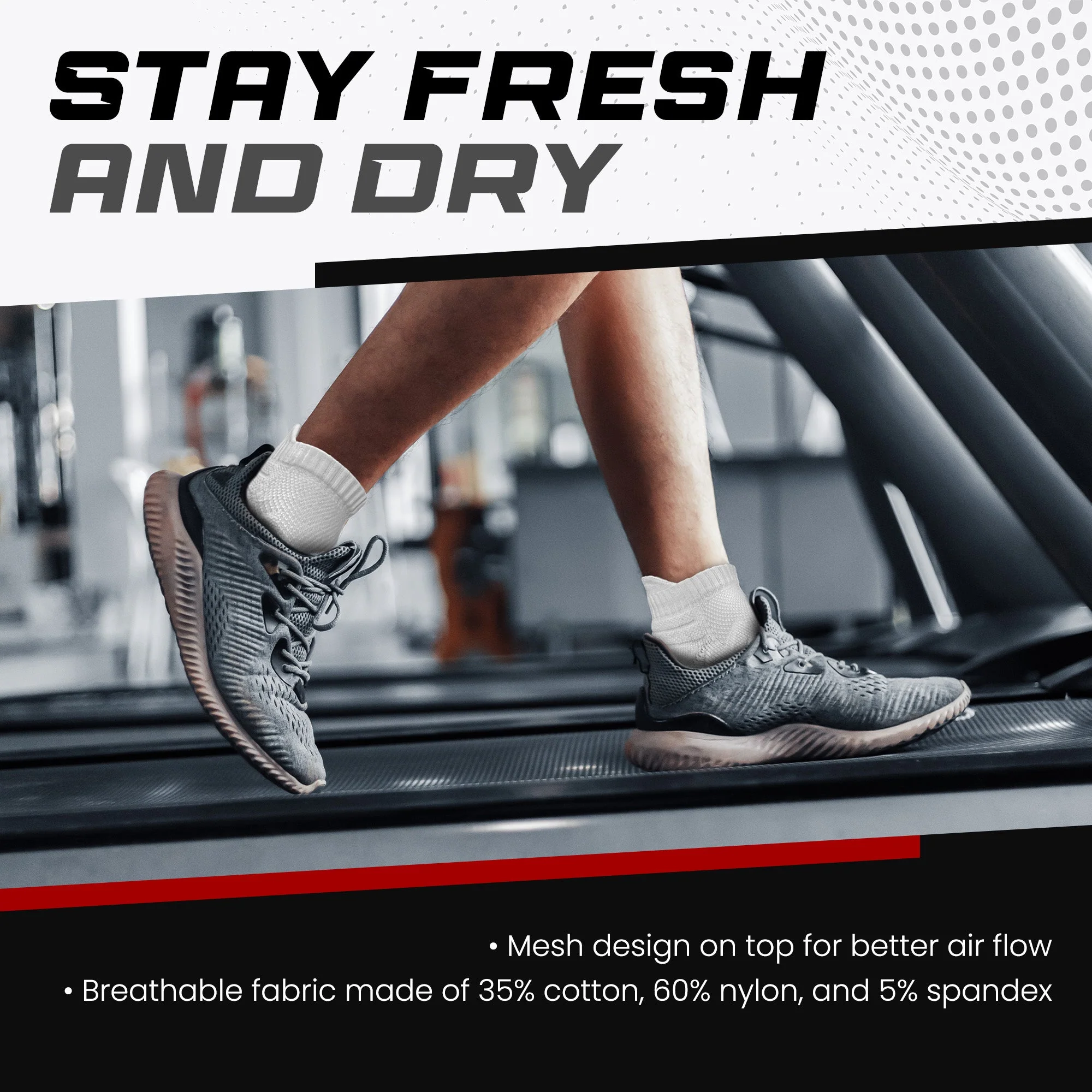 Open Looks Low Cut Sports Socks - 2 Pack (White) - Image 3